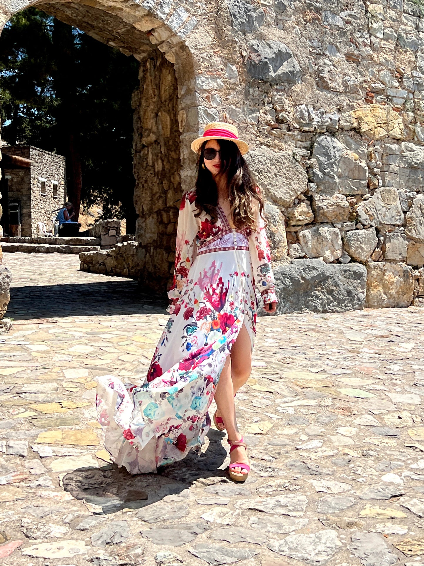 Lidia Floral Print Special Occasion Maxi Dress-5