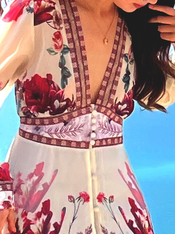 Lidia Floral Print Special Occasion Maxi Dress-1