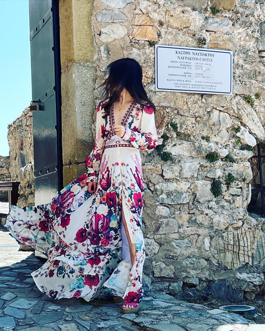 Lidia Floral Print Special Occasion Maxi Dress-0